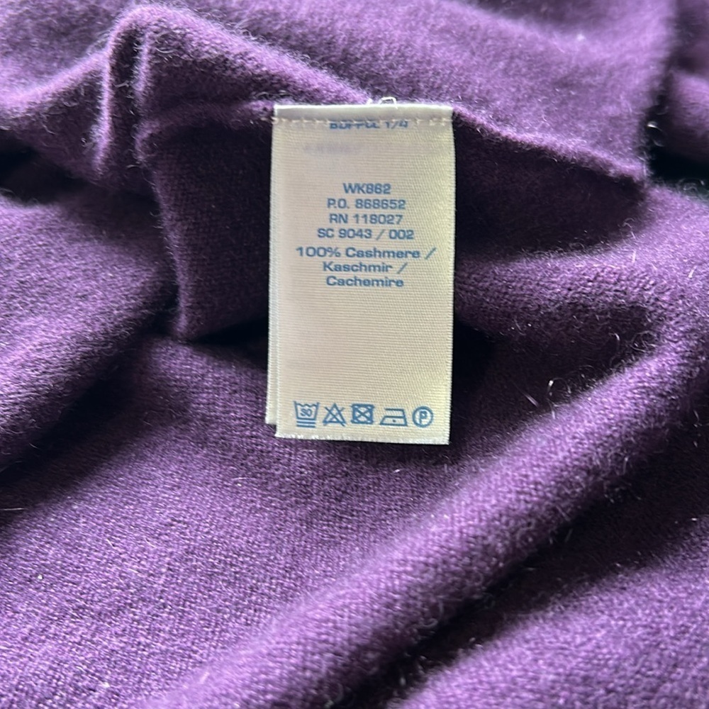 BODEN Cashmere Sweater Button Back Crewneck Long Sleeve Jumper Purple Sz 4 - Picture 7 of 9